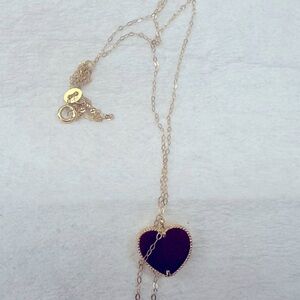 18kt gold heart necklace, lightweight